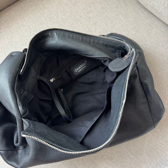 CHANEL Black Caviar 31 Hobo Leather Chunky Chain Link Handle Logo Shoulder Bag - Picture 11 of 14